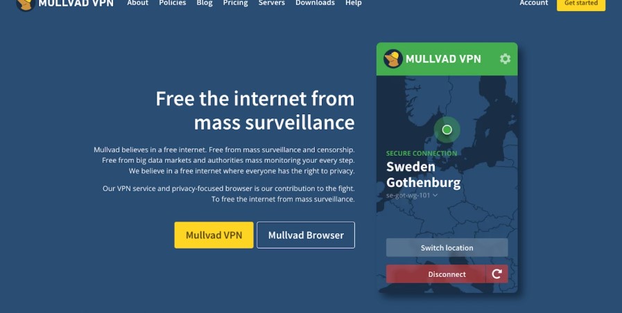Truy cập Mullvad VPN tiến hành đăng nhập tài khoản